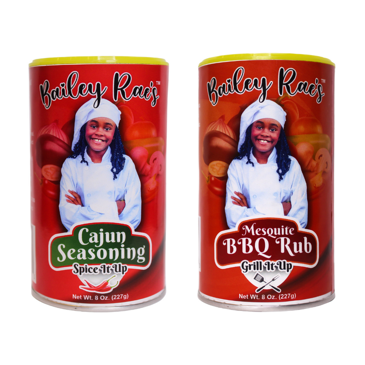 Bailey Rae's Cajun & Barbecue Seasoning Variety Pack of 2