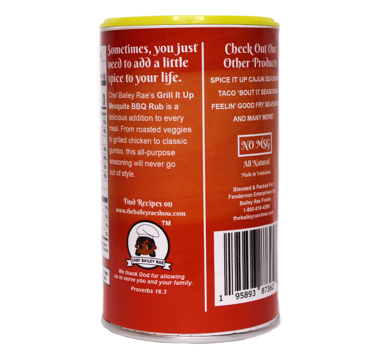 Bailey Rae's Grill It Up Mesquite BBQ Rub, 8 oz.
