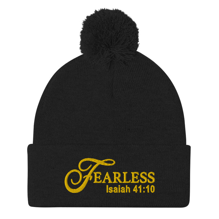 Fearless Pom-Pom Beanie with Scripture