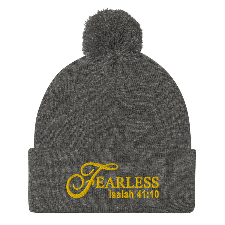 Fearless Pom-Pom Beanie with Scripture